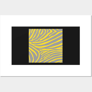 Grey and Yellow Zebra Print Posters and Art